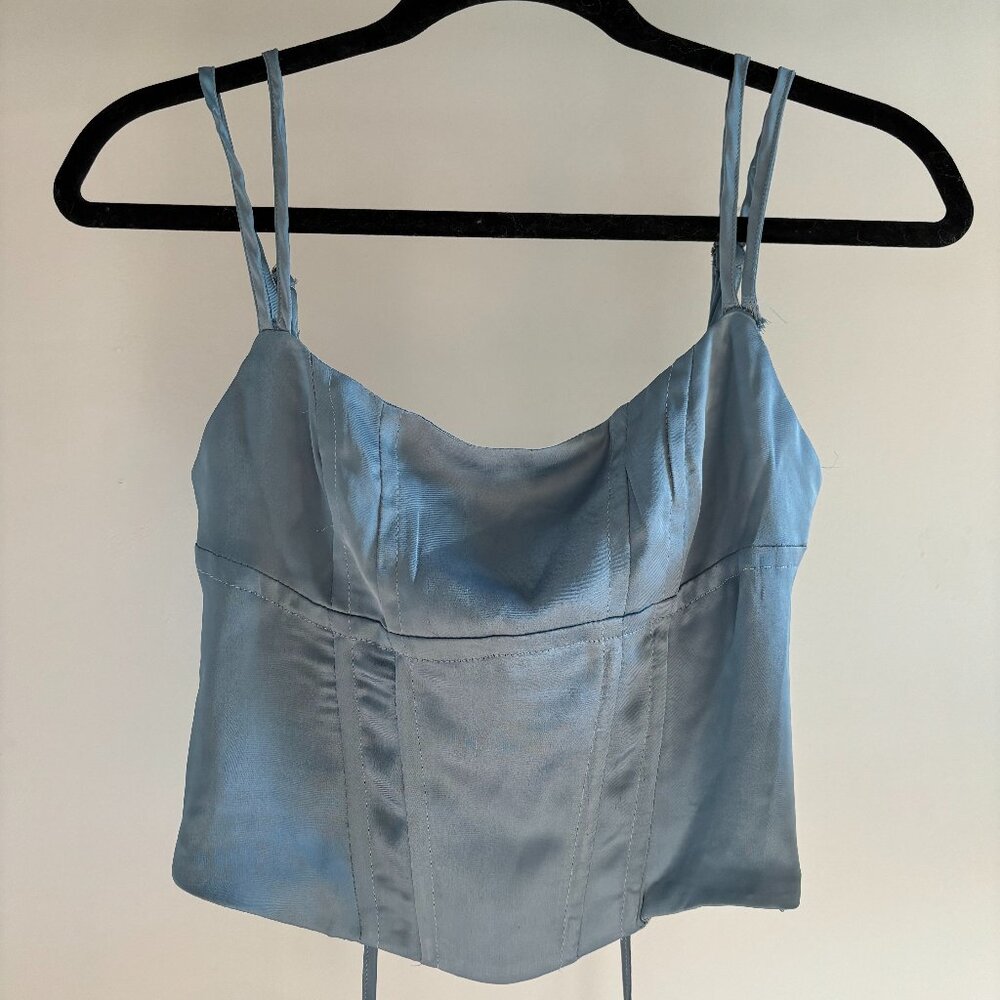 Princess Polly - ZORA SATIN CORSET TOP BLUE - size